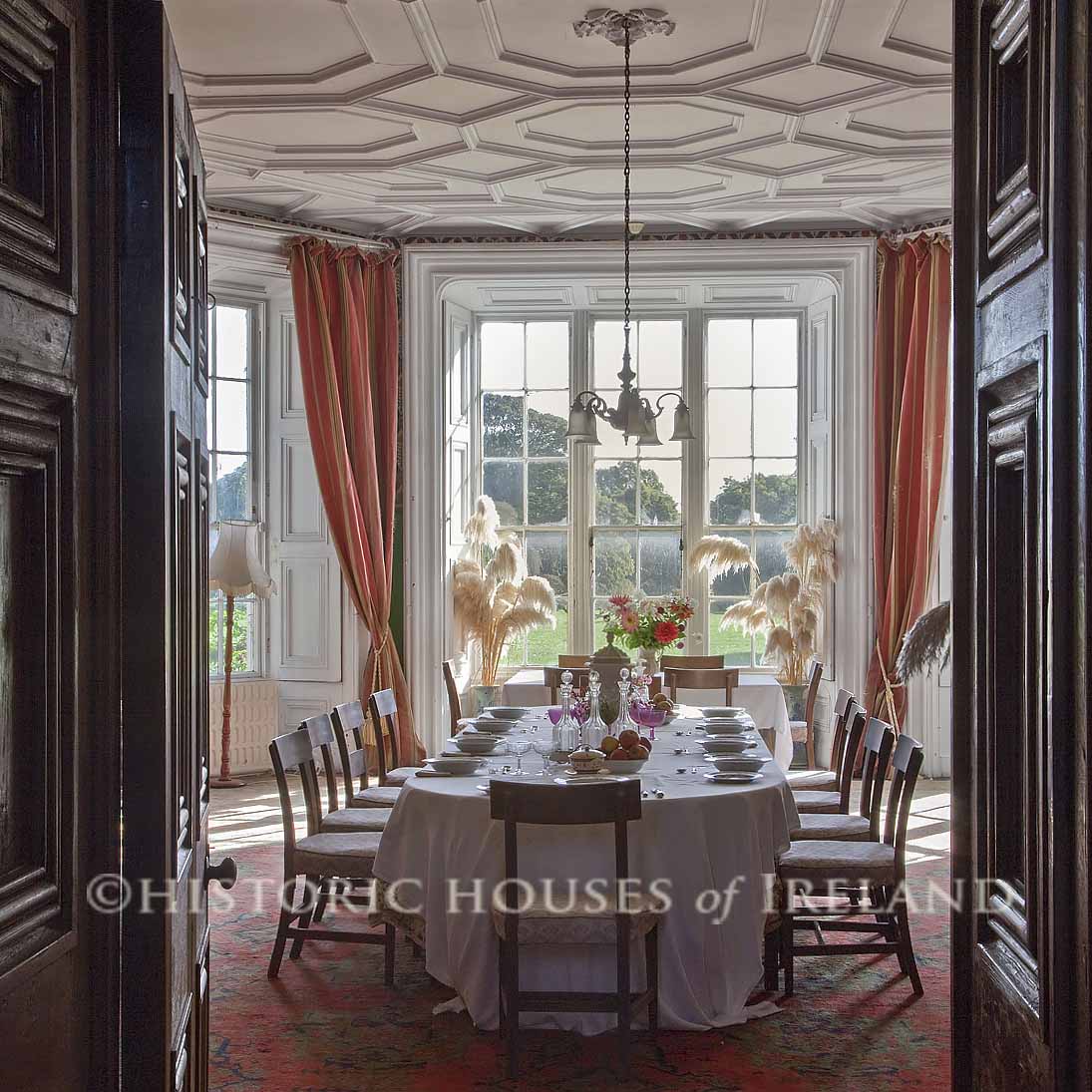 An elongated octagon, the Dining Room at Tullynally Castle